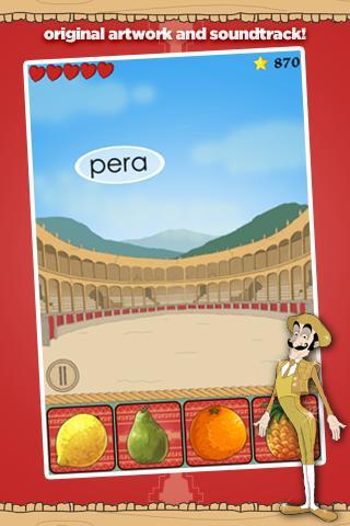 Learn Spanish vocabulary game