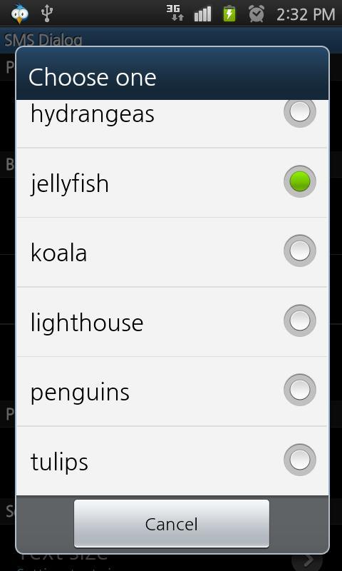 SMS Dialog
