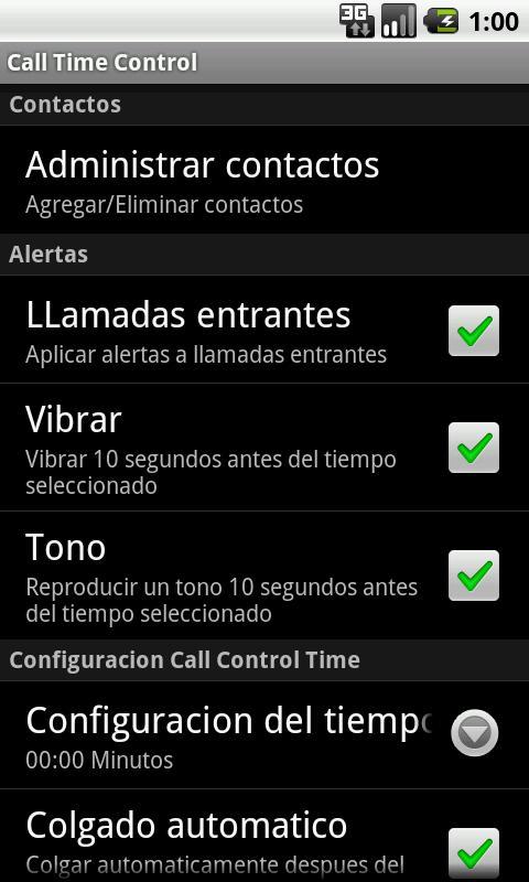 Call Time Control